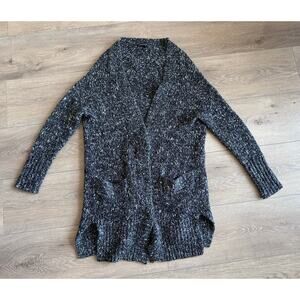 Women’s Trouve Sweater Black and White Knit Cardigan Size XS